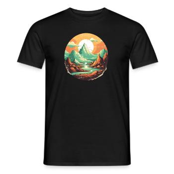 Landscape - Men's T-Shirt - black - Front - AI Model Male 178 light (178cm)