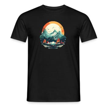 Landscape - Men's T-Shirt - black - Front - AI Model Male 178 light (178cm)