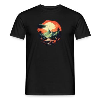 Landscape - Men's T-Shirt - black - Front - AI Model Male 178 light (178cm)