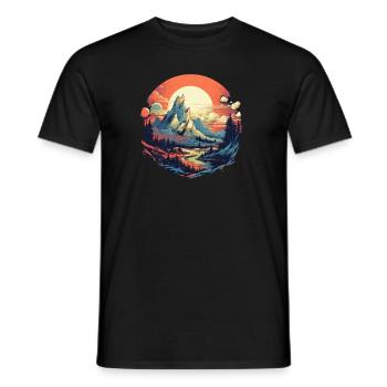 Landscape - Men's T-Shirt - black - Front - AI Model Male 178 light (178cm)