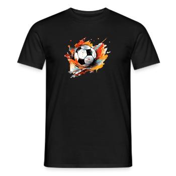 Fußball Ball - Männer T-Shirt - Schwarz - Vorne - AI Model Male 178 light (178cm)