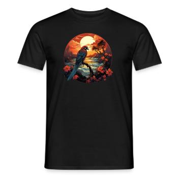 Tropical - Parrot - Men's T-Shirt - black - Front - AI Model Male 178 light (178cm)