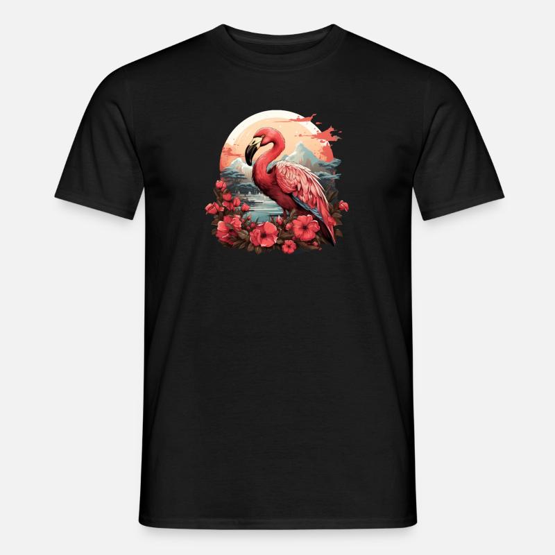 Flamingo - Männer T-Shirt - Schwarz