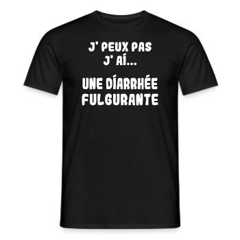 J'peux pas j'ai une Diarrhée Fulgurante - T-shirt homme - noir - Devant - AI Model Male 178 light (178cm)