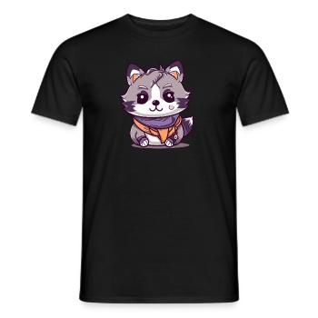 Raton laveur - Style Kawaii - T-shirt homme - noir - Devant - AI Model Male 178 light (178cm)