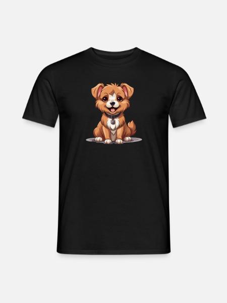 Dog - Kawaii Style - Men's T-Shirt - black