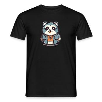 Raton laveur - Style Kawaii - T-shirt homme - noir - Devant - AI Model Male 178 light (178cm)