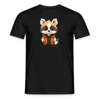 Raton laveur - Style Kawaii - T-shirt homme - noir - Devant - AI Model Male 178 light (178cm)