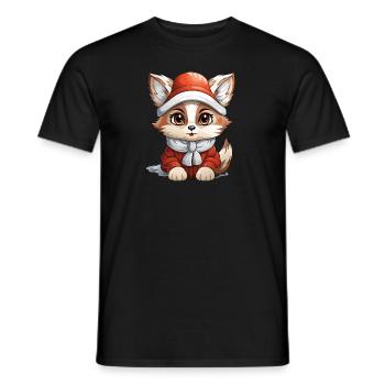 Design de Noël Renard - Style Kawaii - T-shirt homme - noir - Devant - AI Model Male 178 light (178cm)