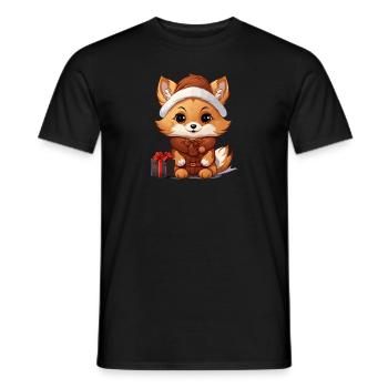 Design de Noël Renard - Style Kawaii - T-shirt homme - noir - Devant - AI Model Male 178 light (178cm)