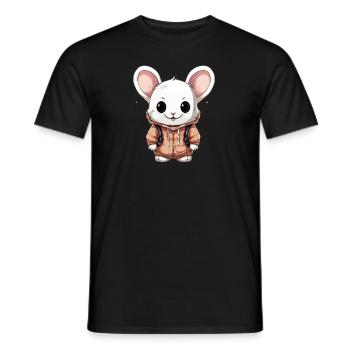 Souris - Style Kawaii - T-shirt homme - noir - Devant - AI Model Male 178 light (178cm)