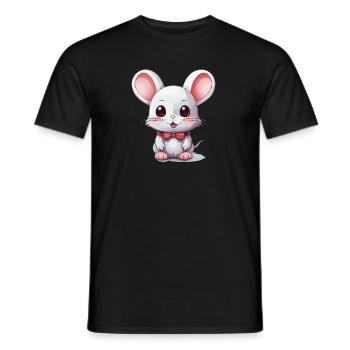 Maus - Kawaii Style - Männer T-Shirt - Schwarz - Vorne - AI Model Male 178 light (178cm)