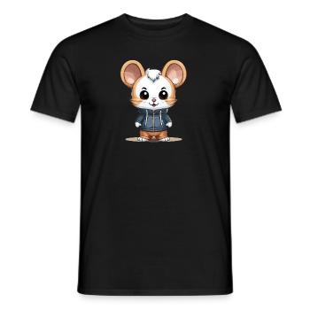 Mouse - Kawaii Style - Men's T-Shirt - black - Front - AI Model Male 178 light (178cm)