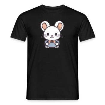 Mouse - Kawaii Style - Men's T-Shirt - black - Front - AI Model Male 178 light (178cm)