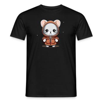 Souris Noël Design - Style Kawaii - T-shirt homme - noir - Devant - AI Model Male 178 light (178cm)