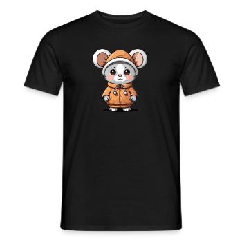 Souris Noël Design - Style Kawaii - T-shirt homme - noir - Devant - AI Model Male 178 light (178cm)