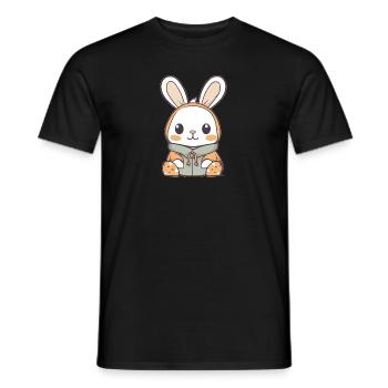 Bunny - Kawaii Style - Men's T-Shirt - black - Front - AI Model Male 178 light (178cm)