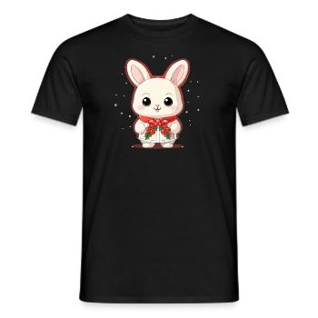 Design de Noël lapin - Style Kawaii - T-shirt homme - noir - Devant - AI Model Male 178 light (178cm)