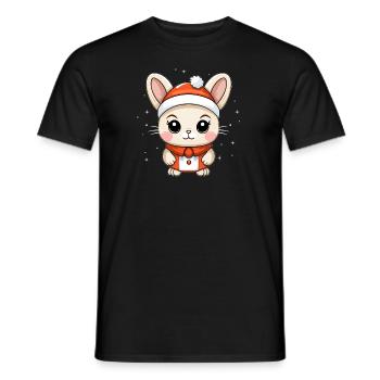 Design de Noël lapin - Style Kawaii - T-shirt homme - noir - Devant - AI Model Male 178 light (178cm)