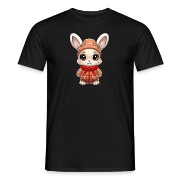 Design de Noël lapin - Style Kawaii - T-shirt homme - noir - Devant - AI Model Male 178 light (178cm)