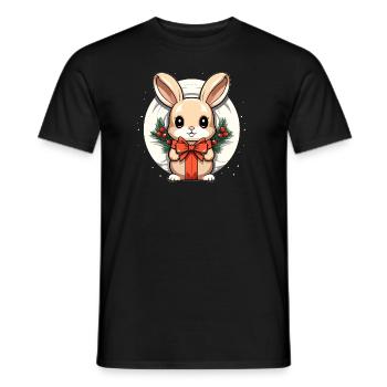 Design de Noël lapin - Style Kawaii - T-shirt homme - noir - Devant - AI Model Male 178 light (178cm)