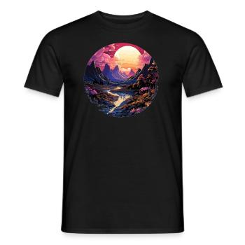 Landscape - Illustration - Men's T-Shirt - black - Front - AI Model Male 178 light (178cm)