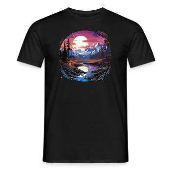 Landscape - Illustration - Men's T-Shirt - black - Front - AI Model Male 178 light (178cm)