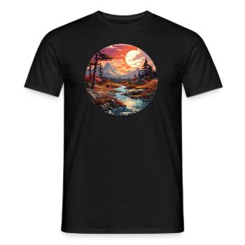 Landscape - Illustration - Men's T-Shirt - black - Front - AI Model Male 178 light (178cm)