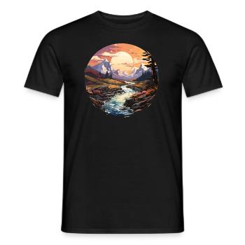 Landscape - Illustration - Men's T-Shirt - black - Front - AI Model Male 178 light (178cm)