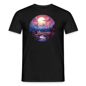 Landscape - Illustration - Men's T-Shirt - black - Front - AI Model Male 178 light (178cm)