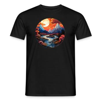 Landscape - Illustration - Men's T-Shirt - black - Front - AI Model Male 178 light (178cm)