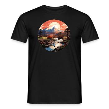 Landscape - Illustration - Men's T-Shirt - black - Front - AI Model Male 178 light (178cm)