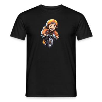 Fahrradfahrer Design - Kawaii Style - Männer T-Shirt - Schwarz - Vorne - AI Model Male 178 light (178cm)