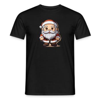 Weihnachtsmann Design - Kawaii Style - Männer T-Shirt - Schwarz - Vorne - AI Model Male 178 light (178cm)