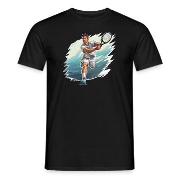 Joueur de tennis - Illustration - T-shirt homme - noir - Devant - AI Model Male 178 light (178cm)