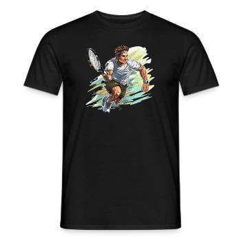 Joueur de tennis - Illustration - T-shirt homme - noir - Devant - AI Model Male 178 light (178cm)