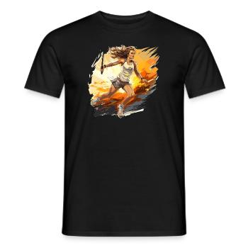 Joueur de tennis - illustration - T-shirt homme - noir - Devant - AI Model Male 178 light (178cm)