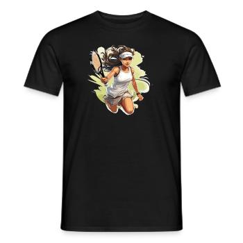 Joueur de tennis - illustration - T-shirt homme - noir - Devant - AI Model Male 178 light (178cm)