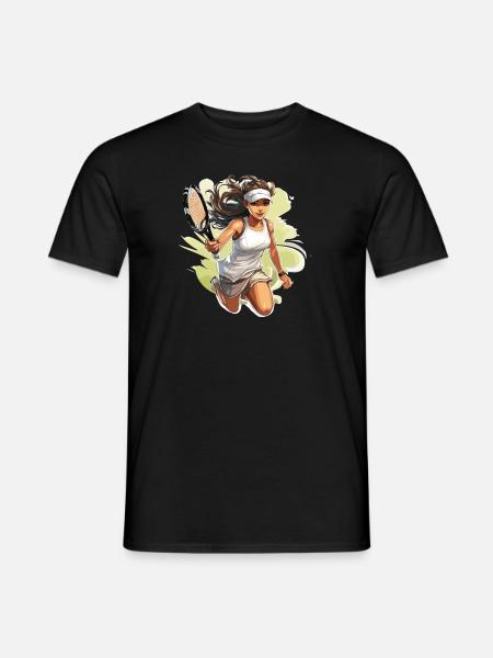 Tennis player - illustration - Men's T-Shirt - black