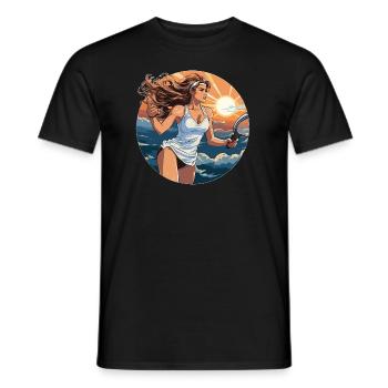 Joueur de tennis - illustration - T-shirt homme - noir - Devant - AI Model Male 178 light (178cm)