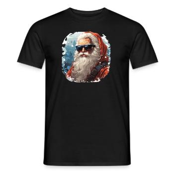 Santa Claus - illustration - Men's T-Shirt - black - Front - AI Model Male 178 light (178cm)