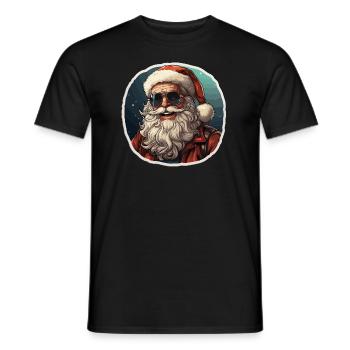 Santa Claus - illustration - Men's T-Shirt - black - Front - AI Model Male 178 light (178cm)