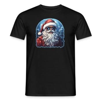 Père Noël - illustration - T-shirt homme - noir - Devant - AI Model Male 178 light (178cm)