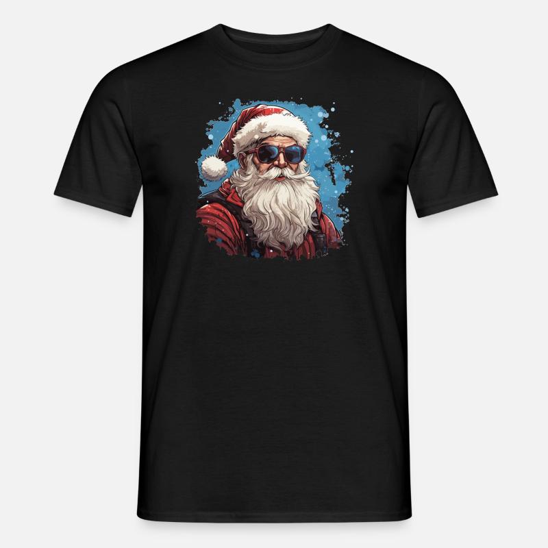 Weihnachtsmann - Illustration - Männer T-Shirt - Schwarz