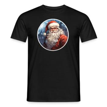 Père Noël - illustration - T-shirt homme - noir - Devant - AI Model Male 178 light (178cm)