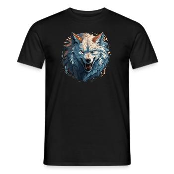 Wolf - Illustration - Männer T-Shirt - Schwarz - Vorne - AI Model Male 178 light (178cm)