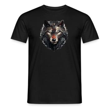 Wolf - Illustration - Männer T-Shirt - Schwarz - Vorne - AI Model Male 178 light (178cm)