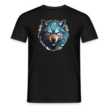 Wolf - Illustration - Männer T-Shirt - Schwarz - Vorne - AI Model Male 178 light (178cm)