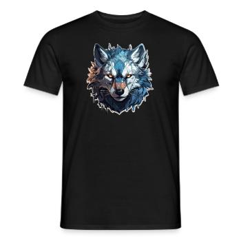 Wolf - Illustration - Männer T-Shirt - Schwarz - Vorne - AI Model Male 178 light (178cm)