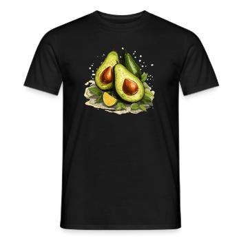 Avocado - Illustration - Men's T-Shirt - black - Front - AI Model Male 178 light (178cm)